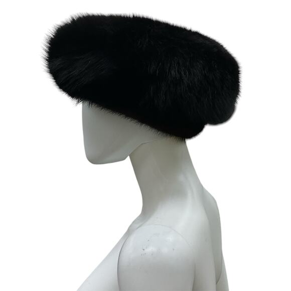 Vintage Dark Chocolate and Chocolate Brown Mink and Fox Fur Hat - Picture 2 of 5